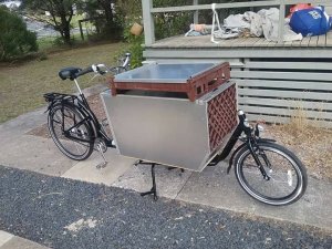 Cargo bike with pet carrier Cargo bike wirh pet carrier
